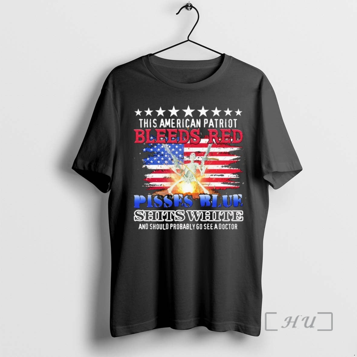 Officials This American Patriot Bleeds Red Pissed Blue Shits White - clothing by TeeHivey.com
