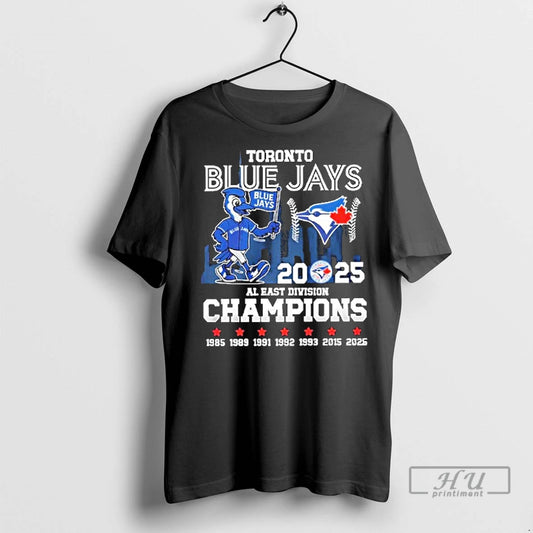 Officials Toronto Blue Jays Mascot 2025 Al East Division Champions Mascot Logo T Shirt