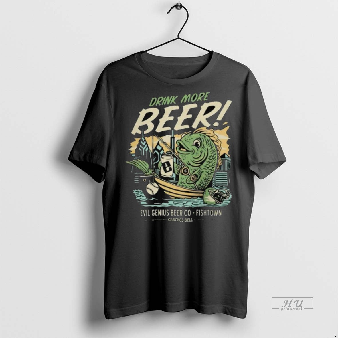 Officials Trending Cracked Bell X Evil Genius Drink More Beer Fishing Long Sleve - clothing by TeeHivey.com