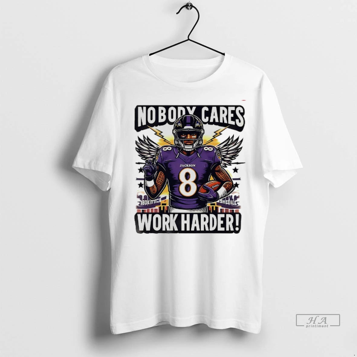 Officials Trendy Lamar Jackson Baltimore Ravens Nobody Cares Work Harder Shirt Sweater