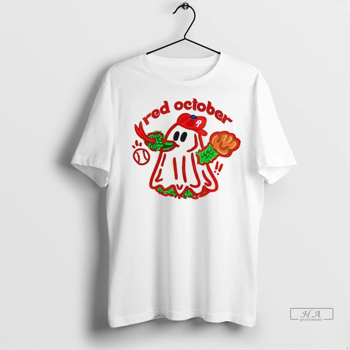Officials Trendy Philadelphia Phillies Baseball Ghost Phillie Phanatic Red October Red Halloween Shirt Sweater