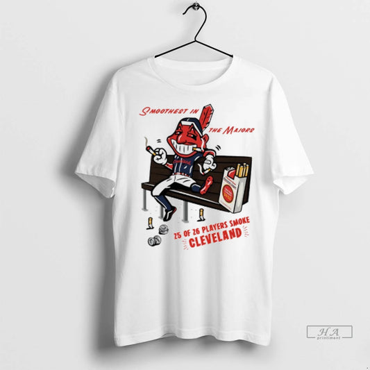 Officials Trendy Smoothest In The Majors 25 0f 26 Players Smoke Cleveland Guardians Shirt Sweater