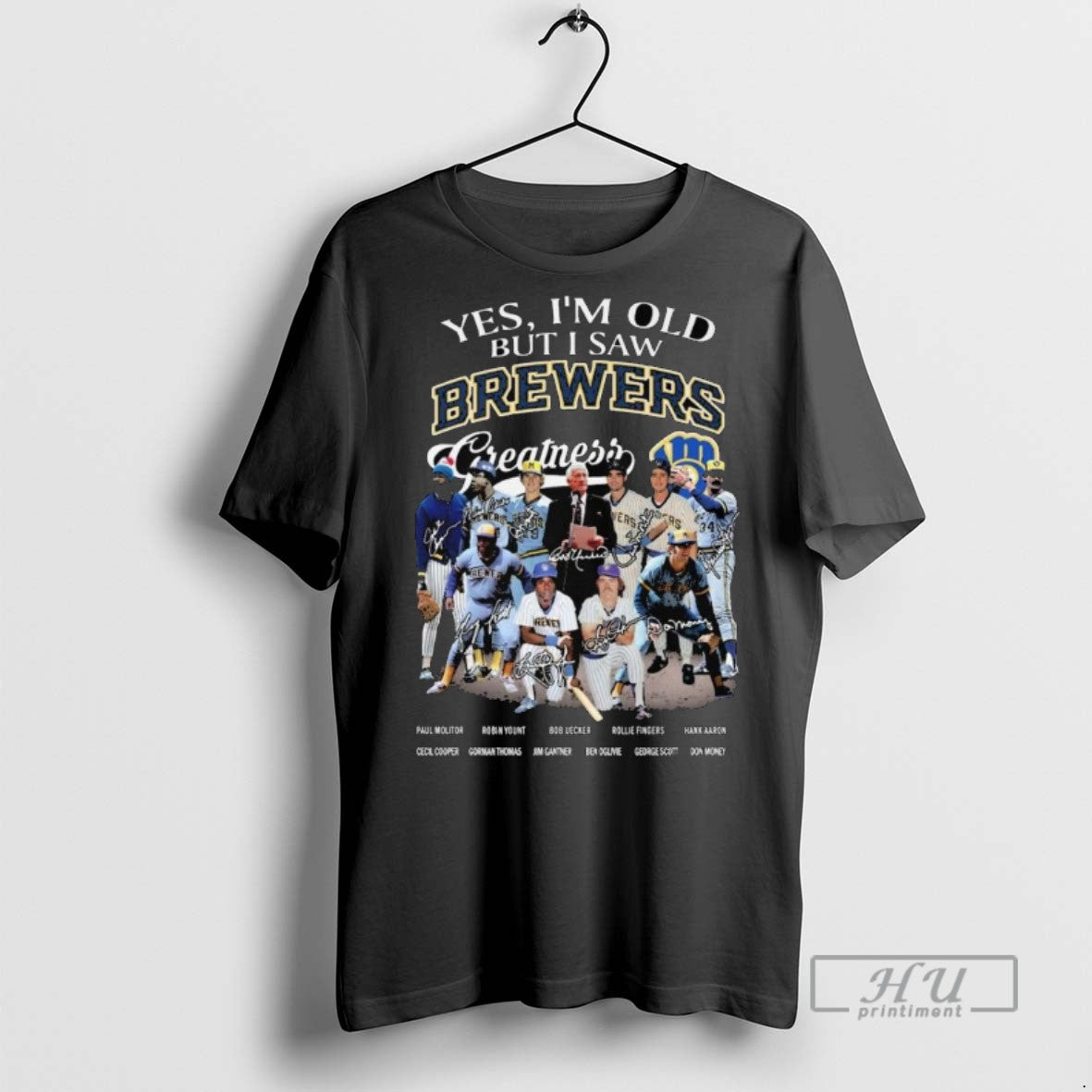 Officials Trendy Yes Im Old But I Saw Brewers Greatness Team Baseball Signatures Long Sleve - clothing by TeeHivey.com