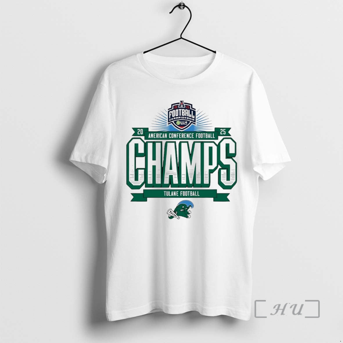 Officials Tulane Green Wave 2025 American Conference Football Champions 2 Sided Premium T Shirts Sweater