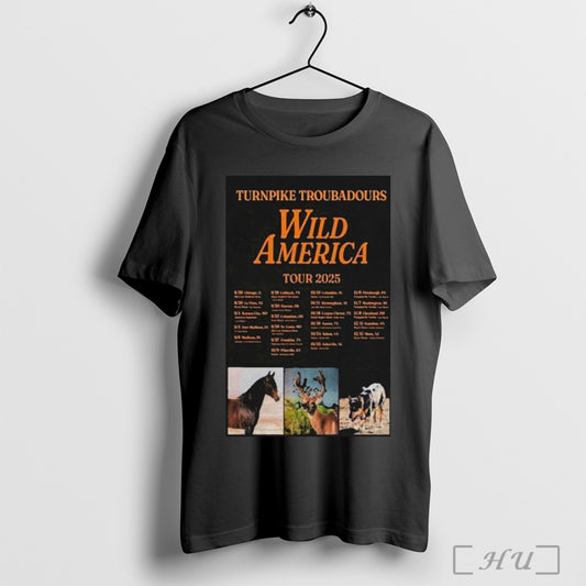 Officials Turnpike Troubadours Wild America Tour 2025 Dates Horse Deer Dog T Shirt