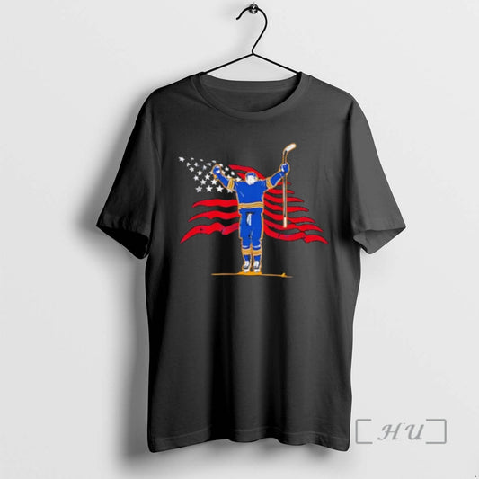 Officials Usa Flag Hockey Player Raising Arms Victory