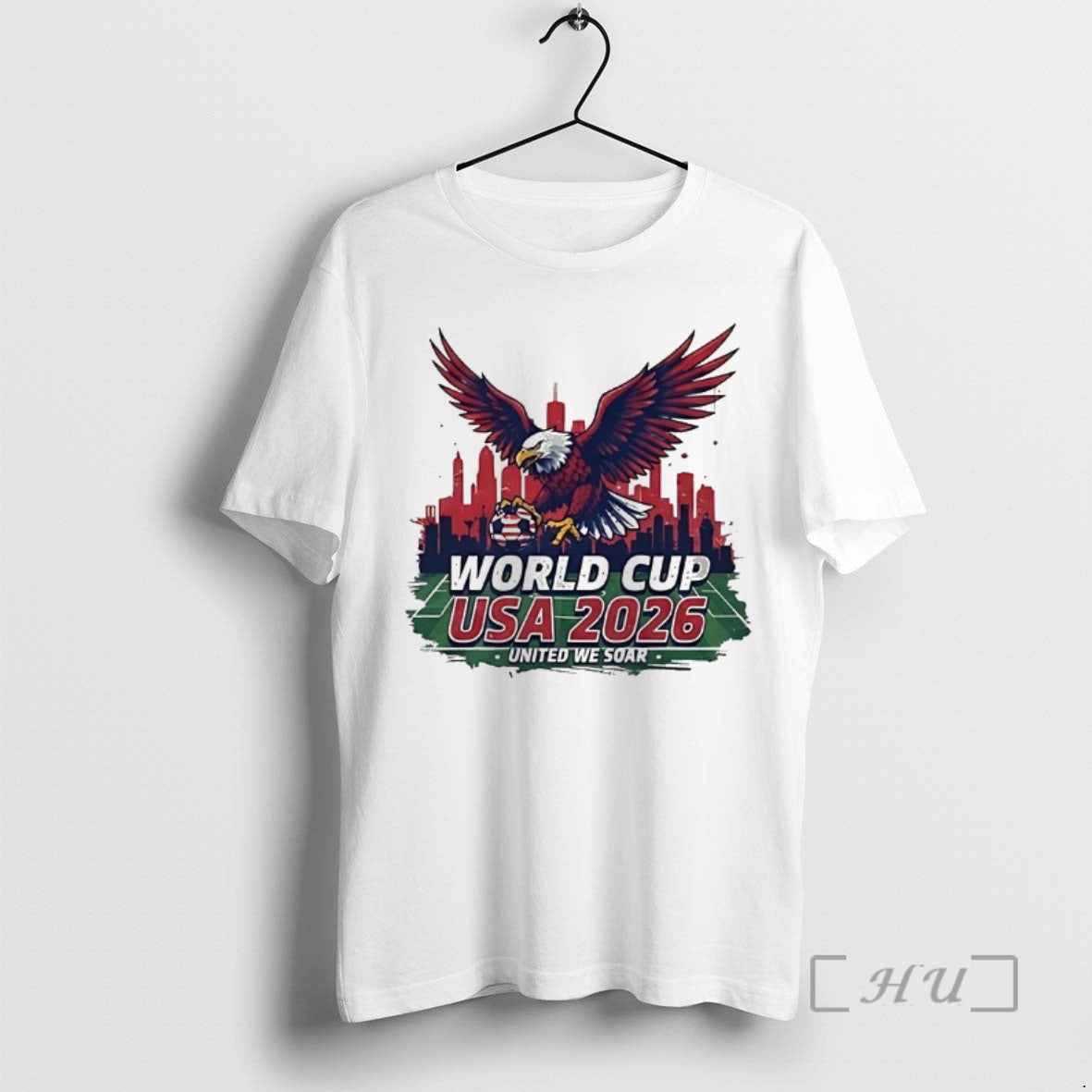 Officials World Cup Usa 2026 Bald Eagle Soccer United We Soar City Skyline Football Field - clothing by TeeHivey.com