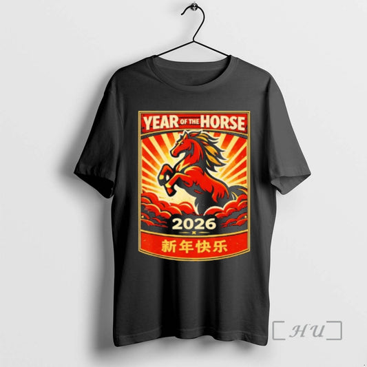 Officials Year Of The Horse 2026 Lunar Chinese New Year 2026 Graphic Premium T Shirts - clothing by TeeHivey.com