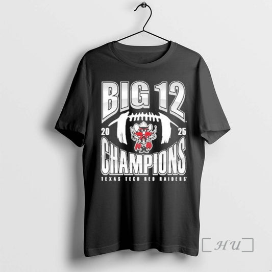 Officials Texas Tech Red Raiders Black 2025 Big 12 Football Champions Number One Football Premium - clothing by TeeHivey.com