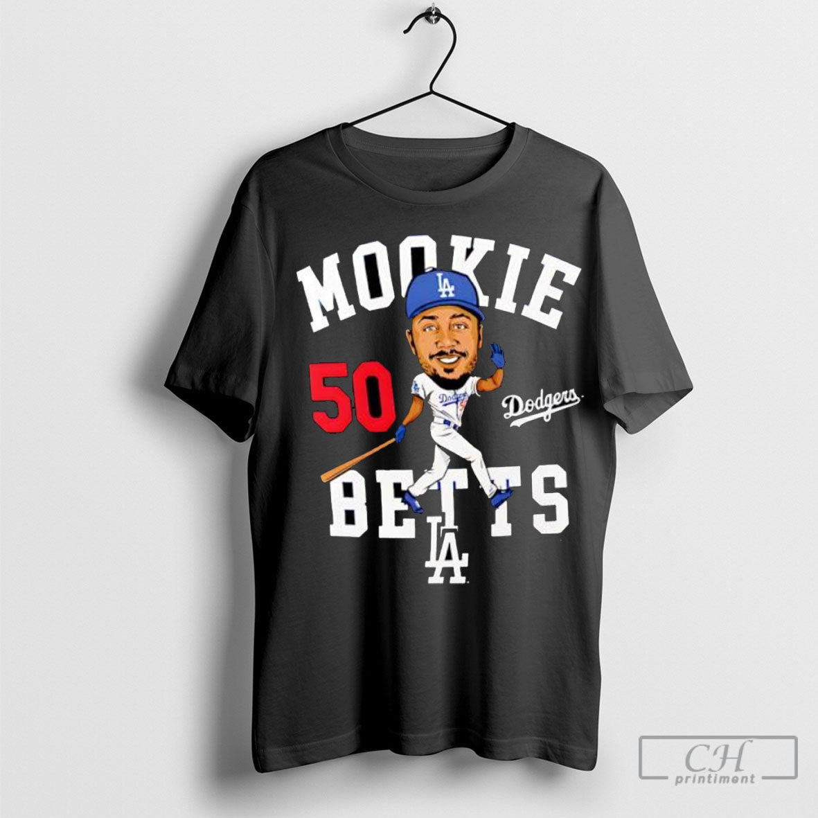 Offiical Mookie Betts Royal Los Angeles Dodgers Caricature Number 50 Shirts - clothing by TeeHivey.com