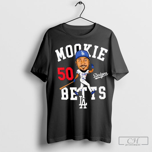 Offiical Mookie Betts Royal Los Angeles Dodgers Caricature Number 50 Shirts - clothing by TeeHivey.com