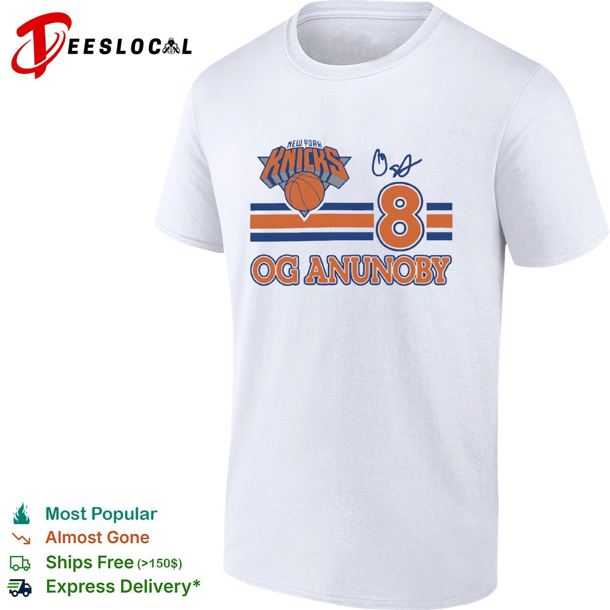 Og Anunoby New York Knicks 8 signature logo Shirt