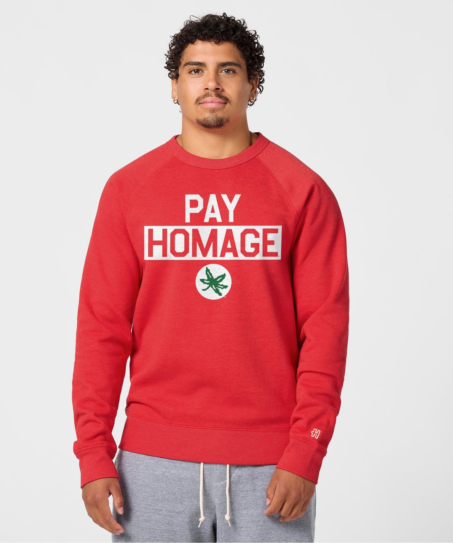 Ohio State Buckeye Leaf Pay Homage Crewneck