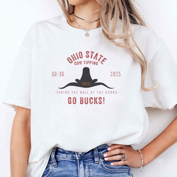 Ohio State Vs Texas Cow Tipping Football Game 2025 T Shirt