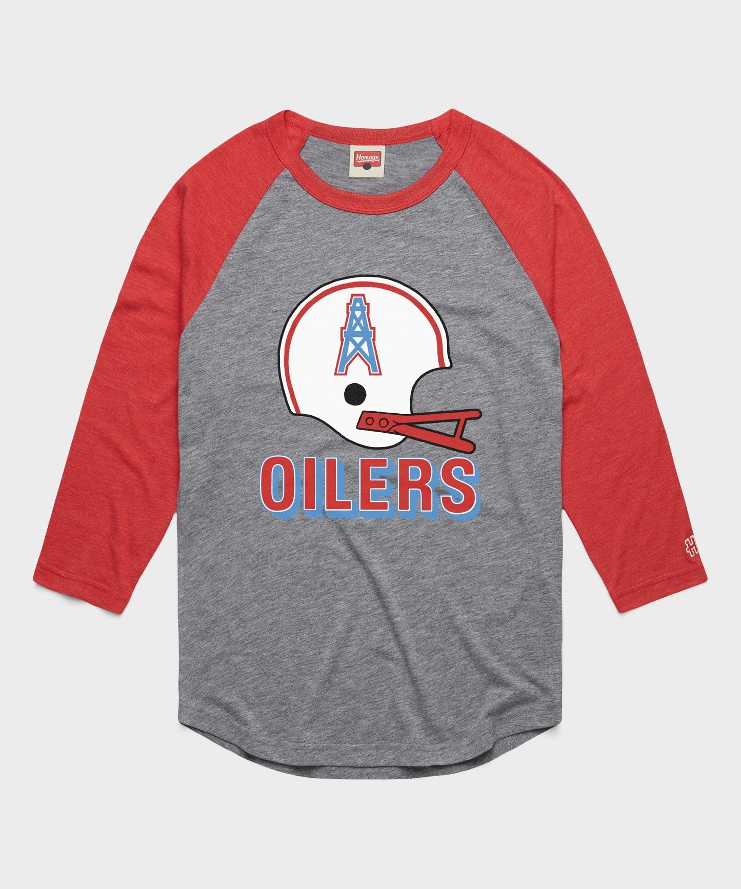 Oilers Football Big Helmet Raglan