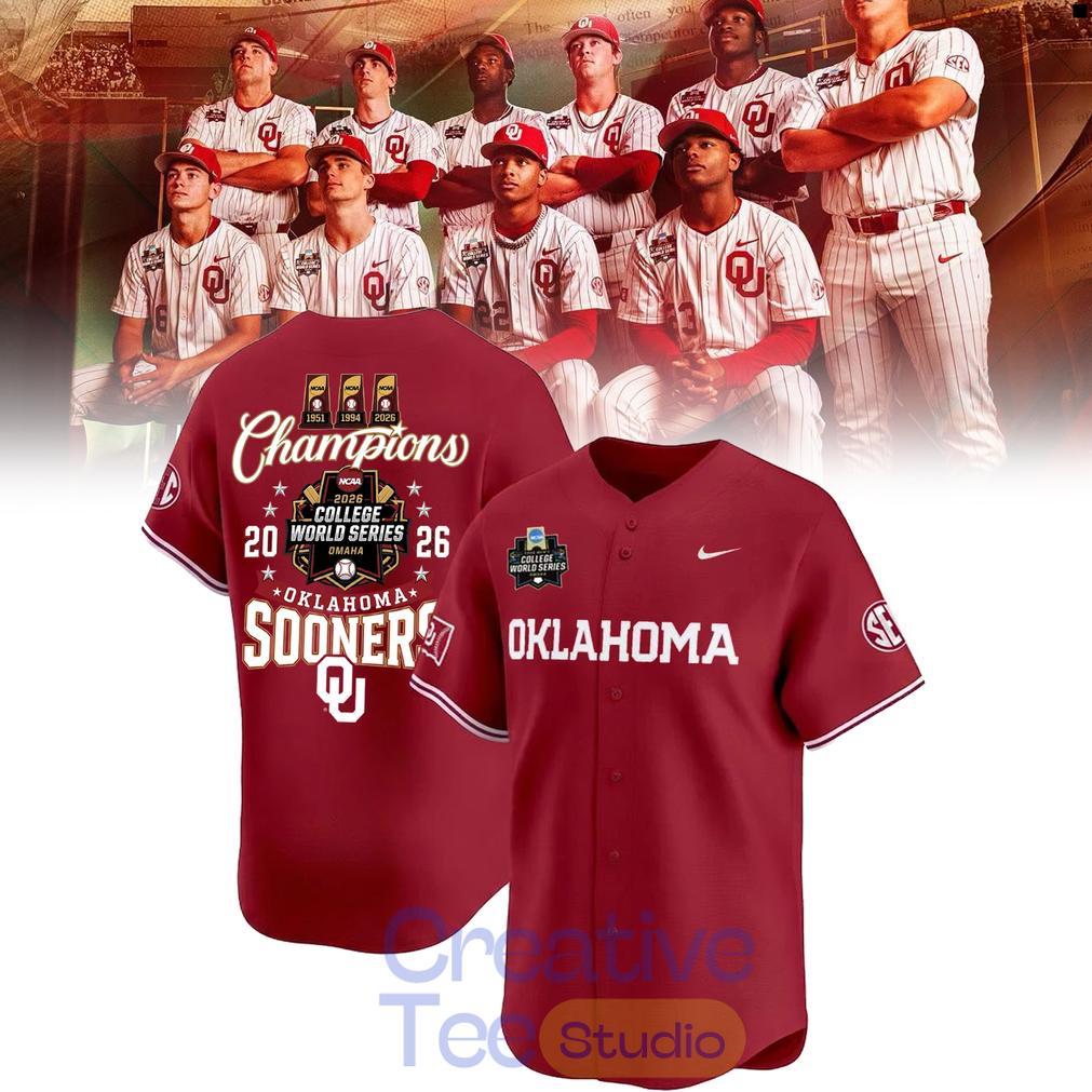 Oklahoma Sooners 2026 National Champions Special Red Baseball Jersey