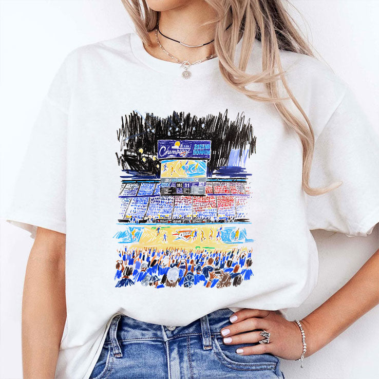 Oklahoma City Thunder Indiana Pacers Stadium Art T Shirt