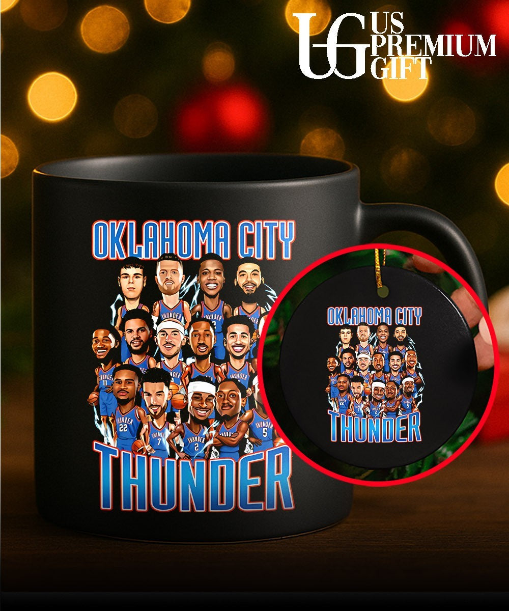 Oklahoma City Thunder NBA Basketball Team Players Roster caricature art shirt
