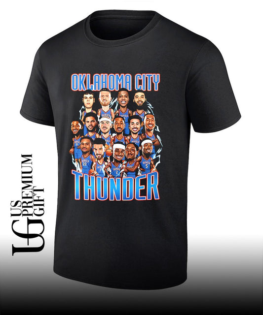 Oklahoma City Thunder NBA Basketball Team Players Roster caricature art shirt