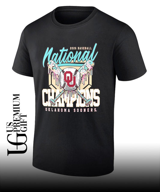 Oklahoma Sooners 2026 Baseball National Champions Team logo melted shirt