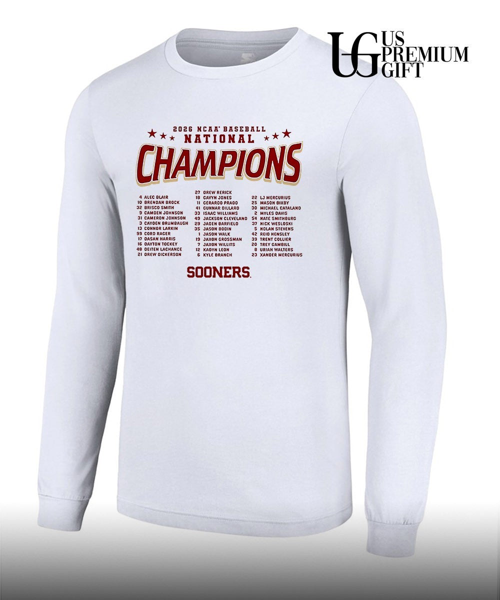 Oklahoma Sooners 2026 NCAA Baseball Men’s College World Series Champions Roster shirt