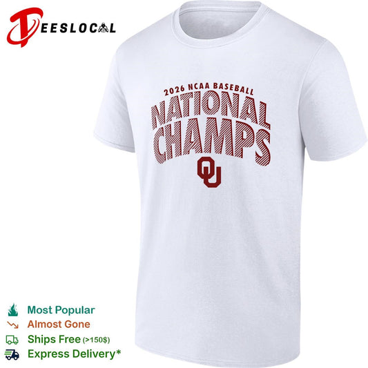 Oklahoma Sooners 2026 NCAA baseball national champs striped shirt
