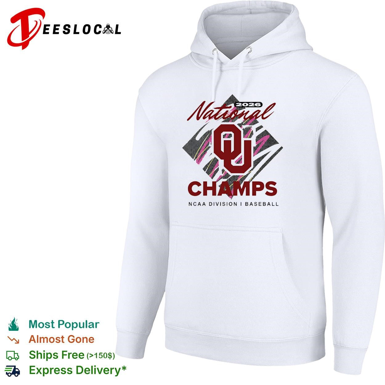Oklahoma Sooners 2026 national champs diamond logo NCAA Division I baseball shirt