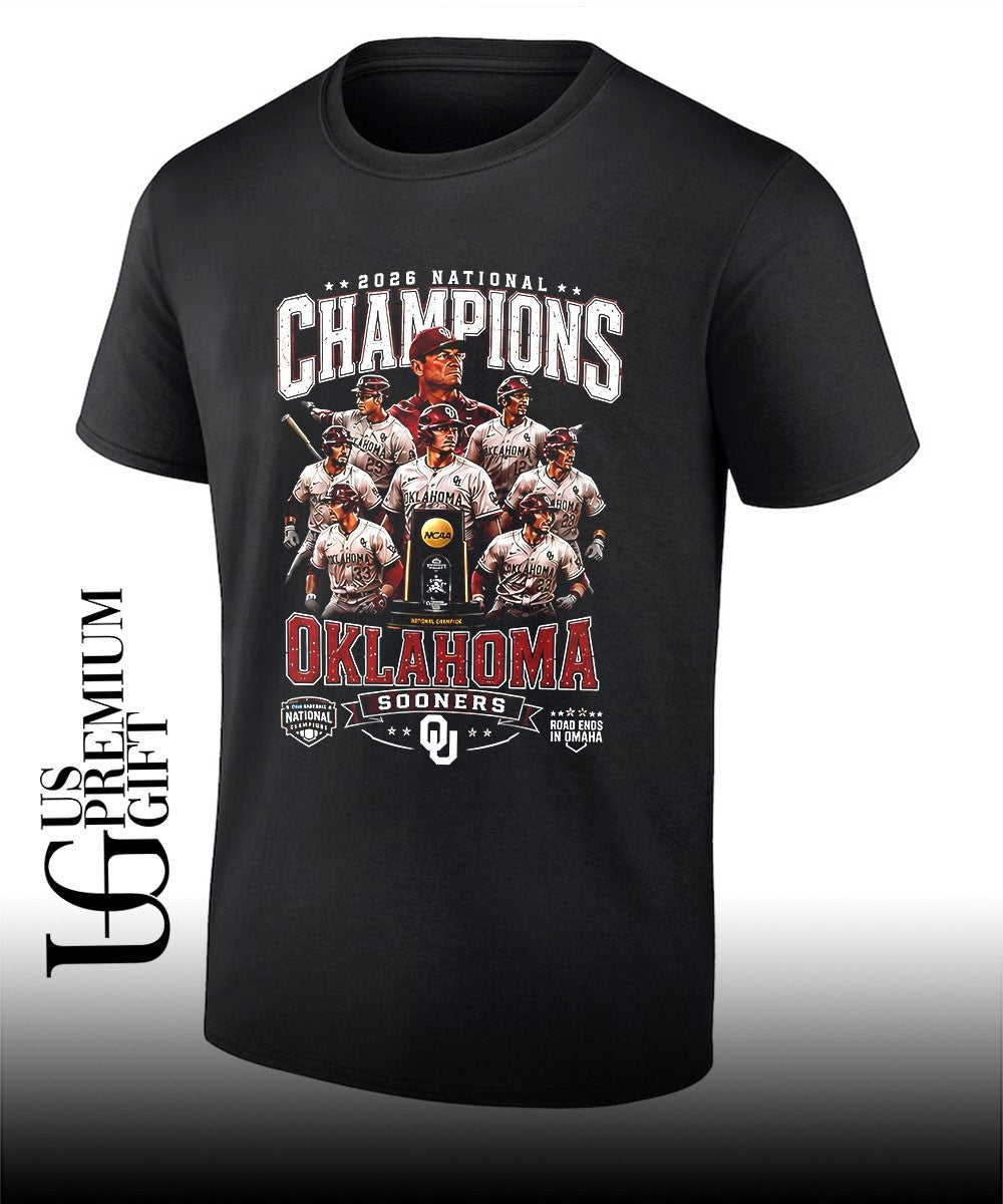 Oklahoma Sooners Baseball 2026 National Champions Road Ends in Omaha T shirt