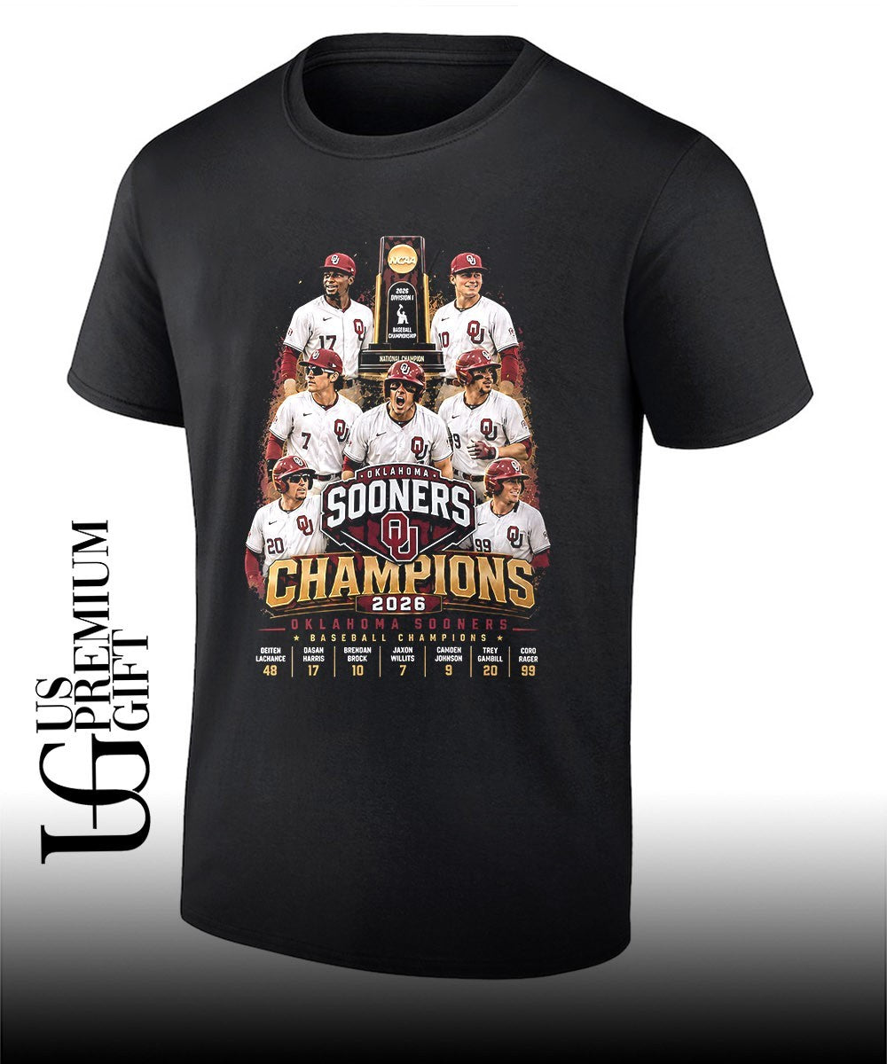 Oklahoma Sooners Baseball NCAA 2026 Division I National Champion Sooners Champions shirt