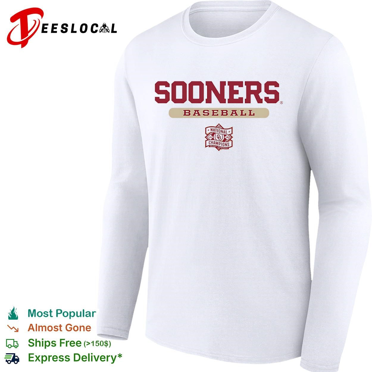 Oklahoma Sooners Baseball National Champions 2016 University Athletics logo shirt