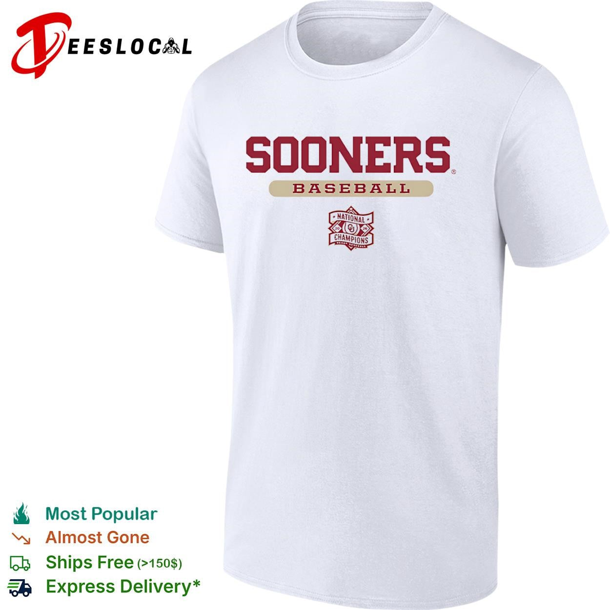 Oklahoma Sooners Baseball National Champions 2016 University Athletics logo shirt