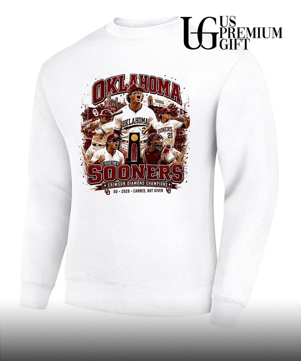 Oklahoma Sooners Baseball Team 2026 Earned Not Given Crimson Diamond Champions shirt