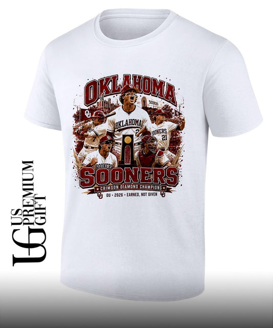 Oklahoma Sooners Baseball Team 2026 Earned Not Given Crimson Diamond Champions shirt