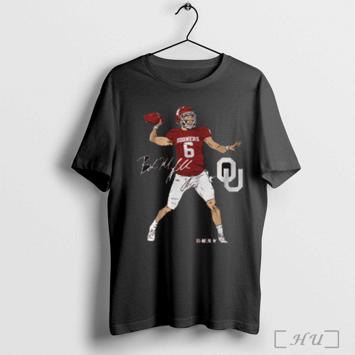 Oklahoma Sooners Football Ncaa Baker Mayfield Superstar Pose Signature T Shirt