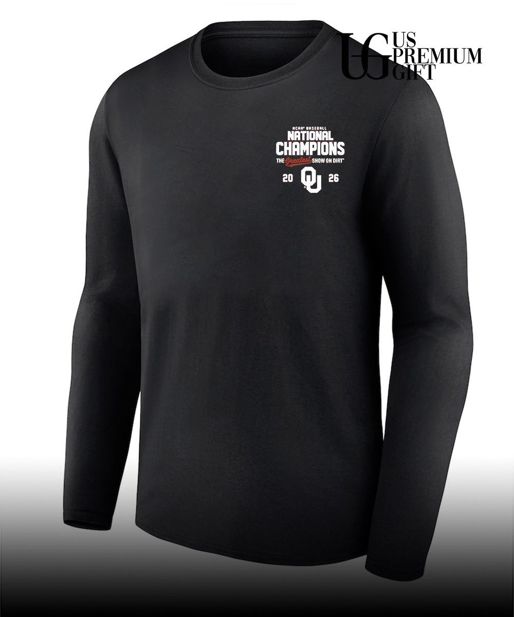 Oklahoma Sooners NCAA Baseball National Champions The Greatest Show on Dirt 2026 shirt