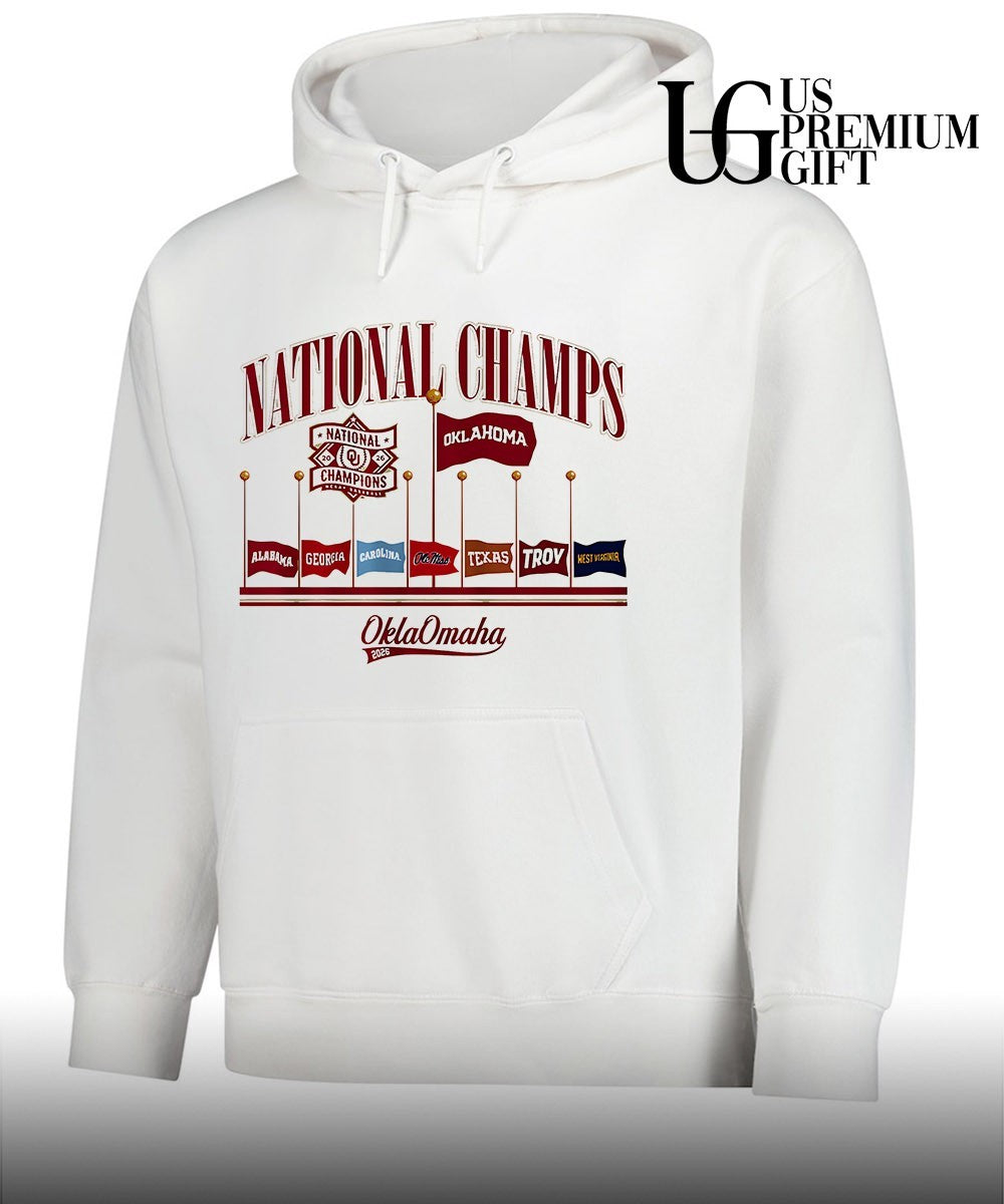 Oklahoma Sooners NCAA Baseball National Champs OklaOmaha 2026 Alabama Georgia flags shirt