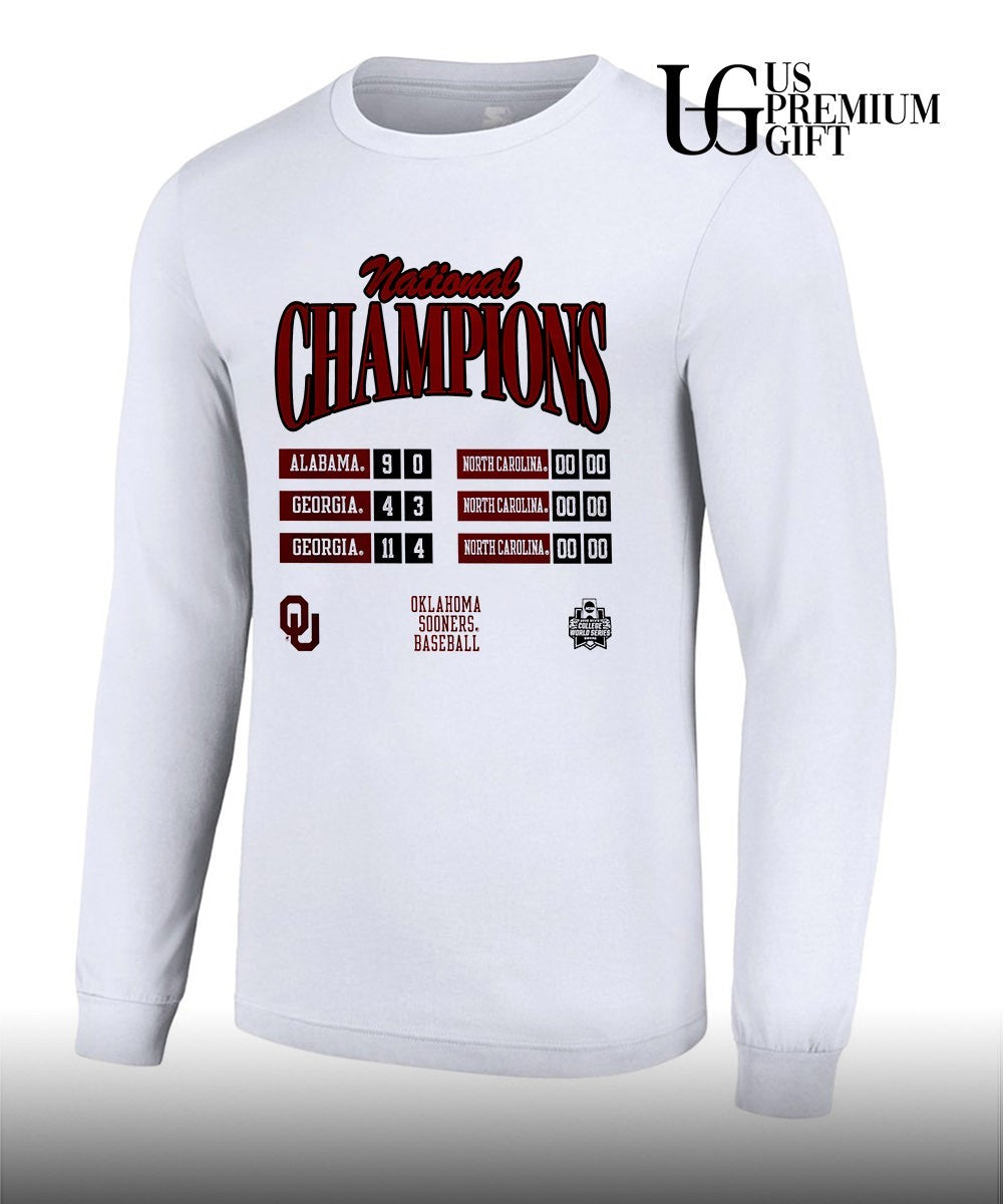 Oklahoma Sooners NCAA College World Series National Champions Scoreboard shirt