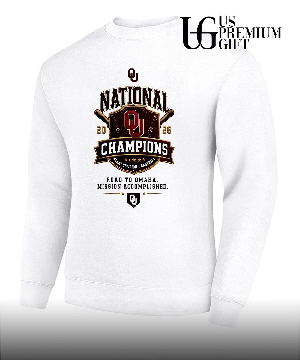 Oklahoma Sooners NCAA Division I Baseball National Champions 2026 Road to Omaha shirt