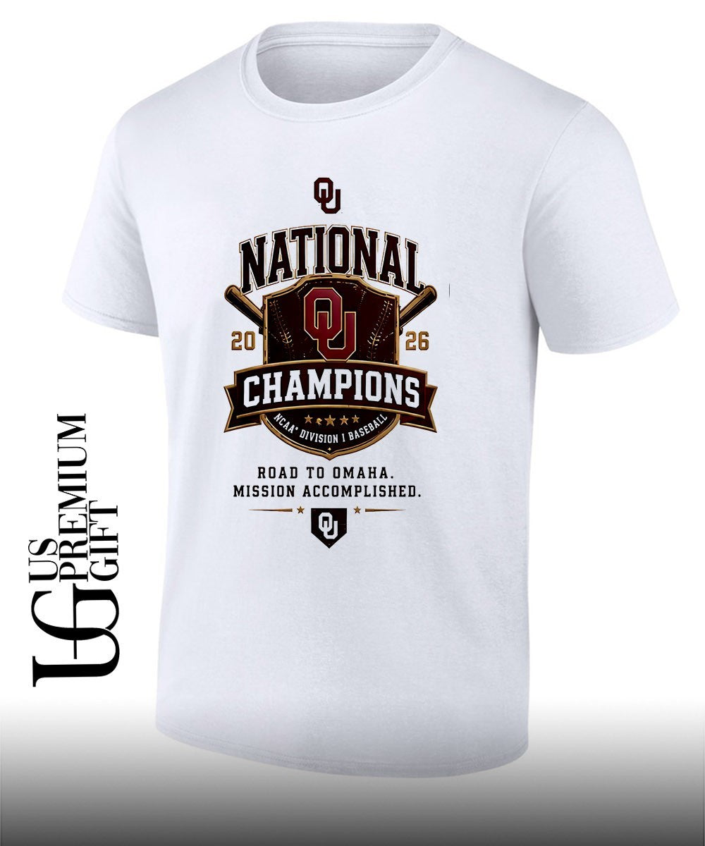 Oklahoma Sooners NCAA Division I Baseball National Champions 2026 Road to Omaha shirt