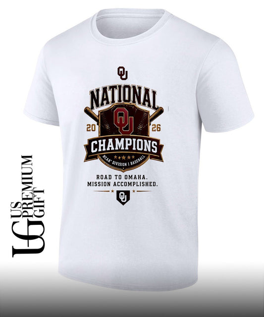 Oklahoma Sooners NCAA Division I Baseball National Champions 2026 Road to Omaha shirt
