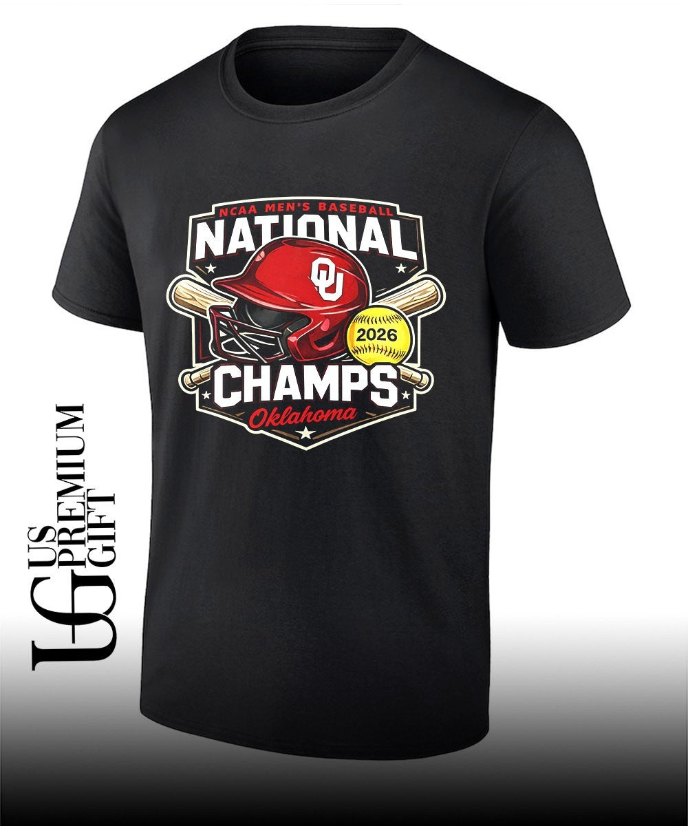 Oklahoma Sooners NCAA Men’s Baseball National Champs 2026 helmet shirt