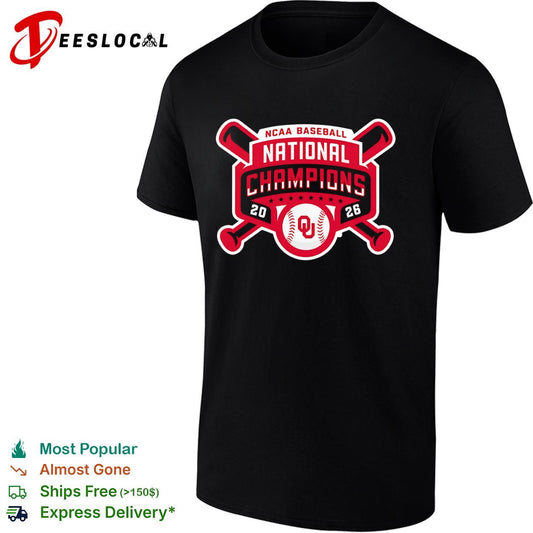 Oklahoma Sooners NCAA baseball national champions 2026 black ribbon shirt
