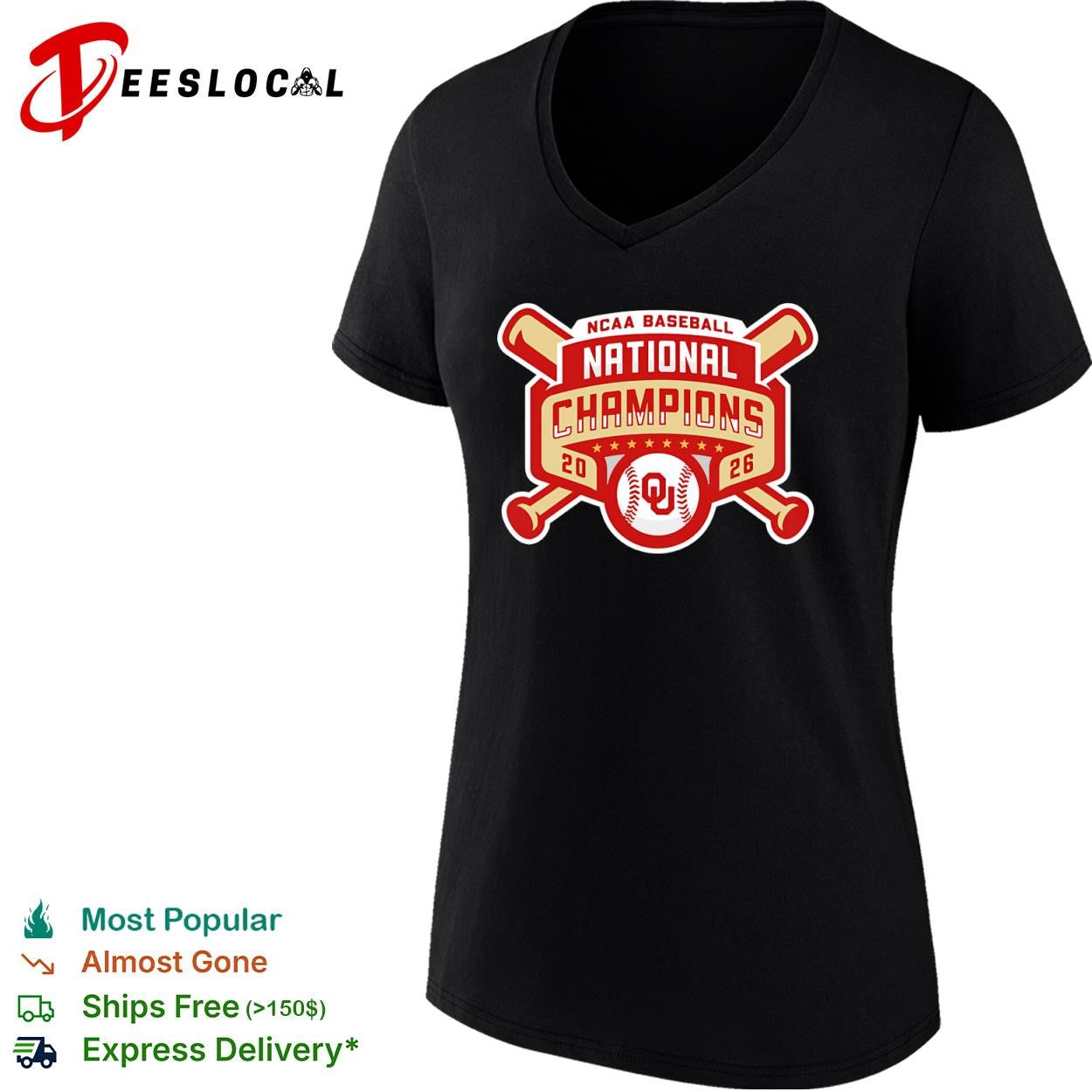 Oklahoma Sooners NCAA baseball national champions 2026 red ribbon shirt