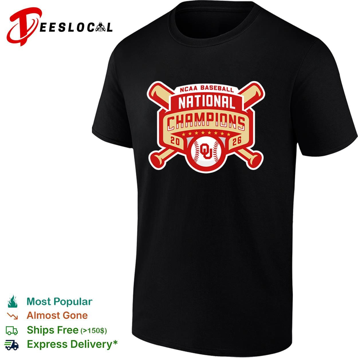 Oklahoma Sooners NCAA baseball national champions 2026 red ribbon shirt