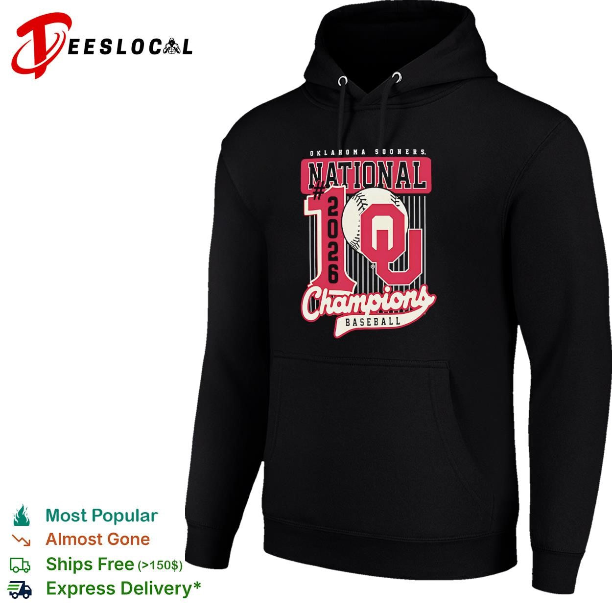 Oklahoma Sooners National 2026 Champions Baseball shirt