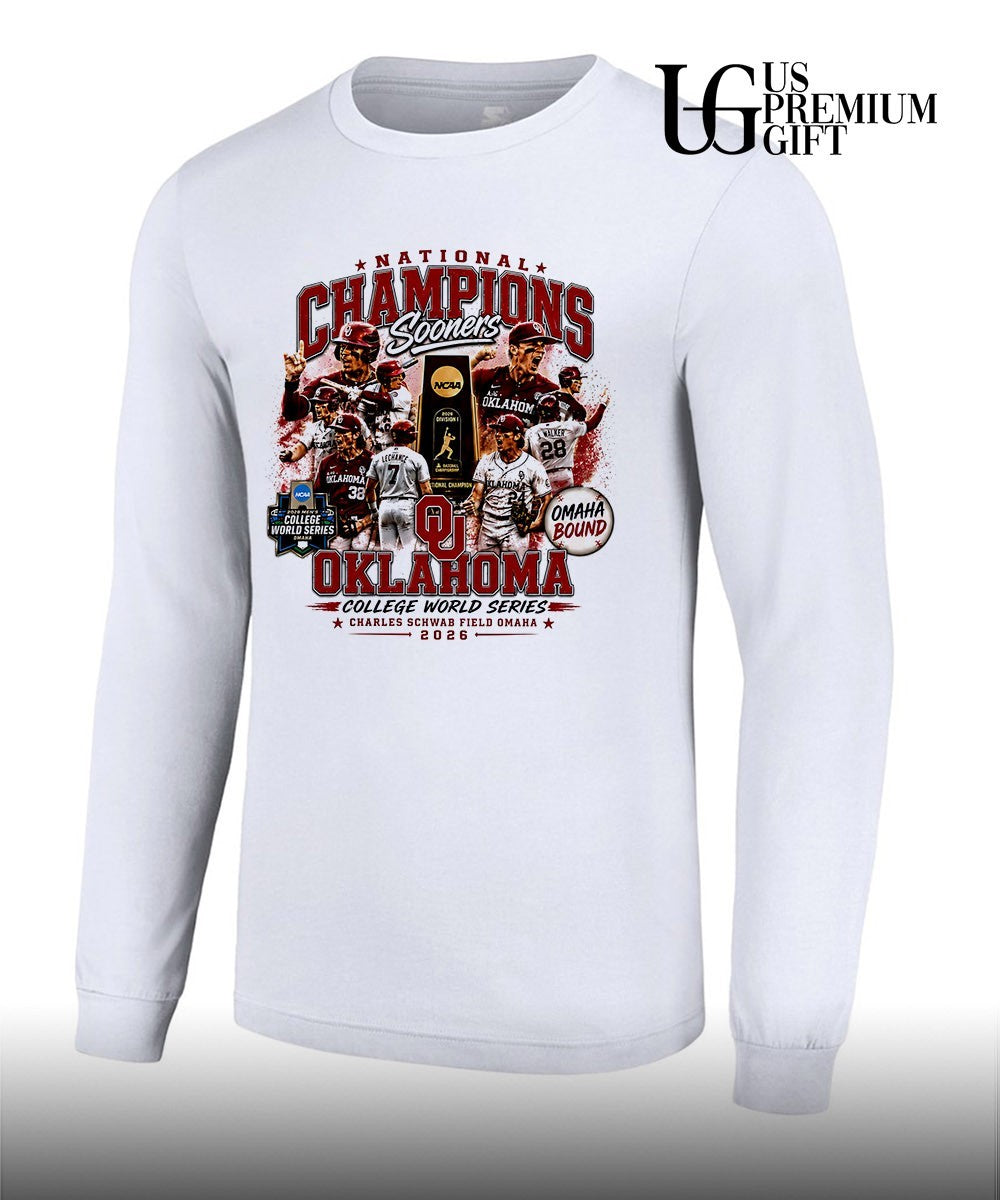 Oklahoma Sooners National Champions 2026 NCAA College World Series baseball shirt