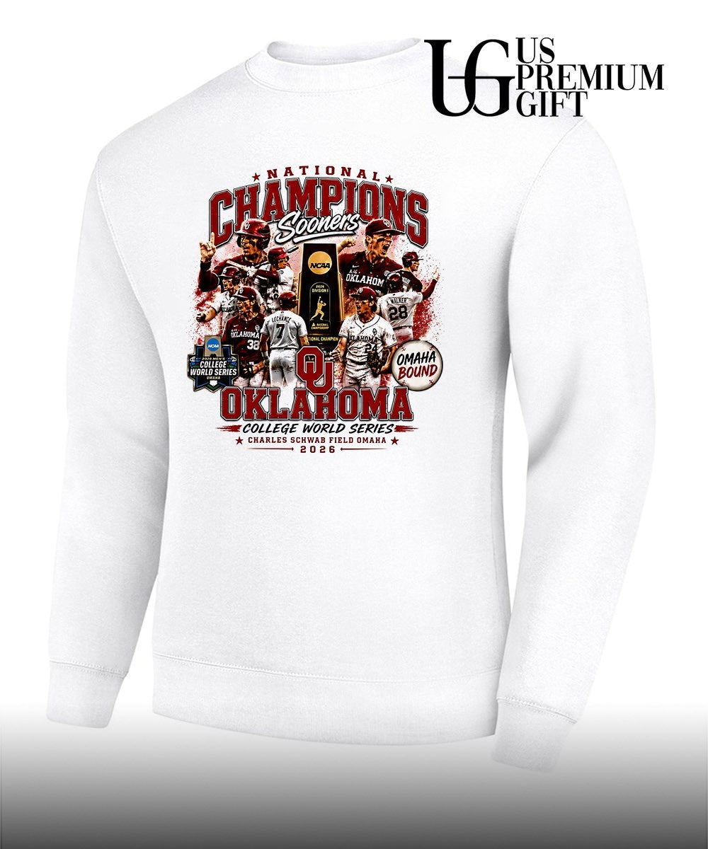 Oklahoma Sooners National Champions 2026 NCAA College World Series baseball shirt