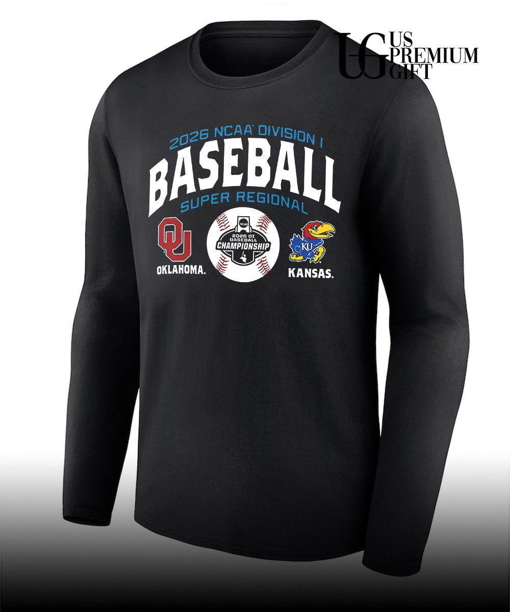 Oklahoma Sooners and Kansas Jayhawks 2026 NCAA Division I Baseball Super Regional shirt