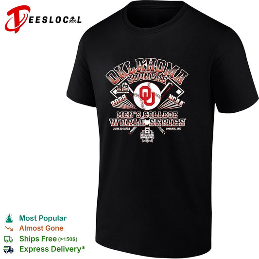 Oklahoma Sooners baseball bats 12 appearances 2026 NCAA Mens College World Series Omaha NE shirt
