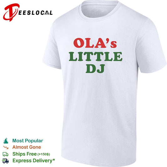 Ola’s little DJ bold colorful script party humor vintage shirt